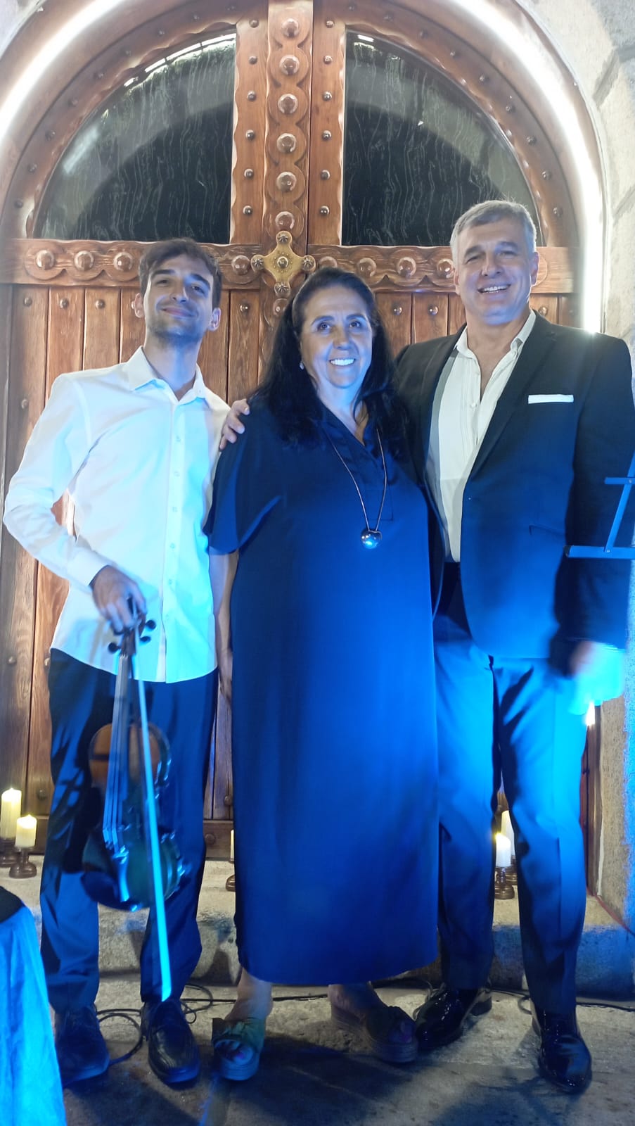 Alessandro Bassi con la alcaldesa de Casillas, María Beatriz Díaz