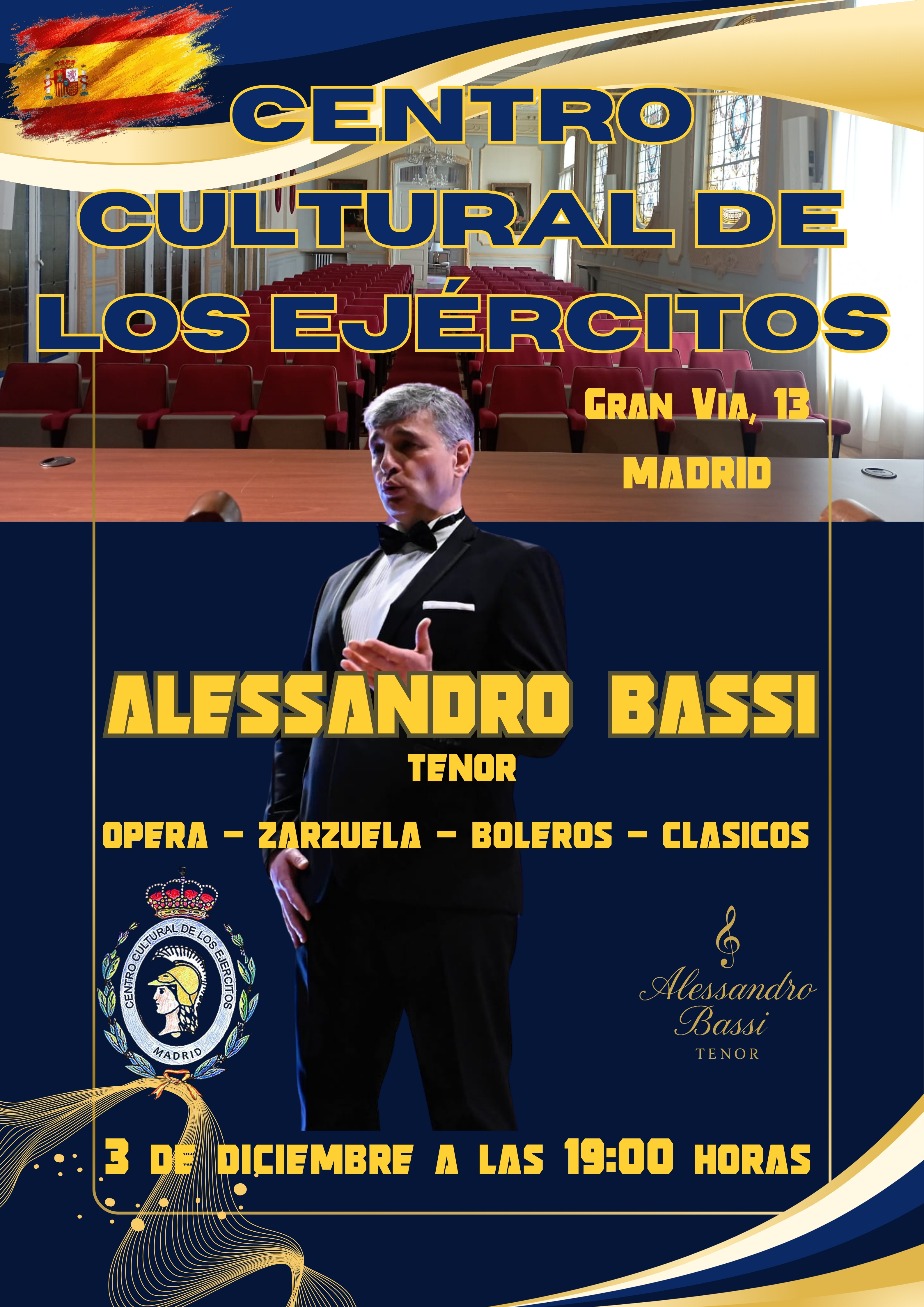 Alessandro Bassi en el Centro Cultural de los Ej&eacute;rcitos