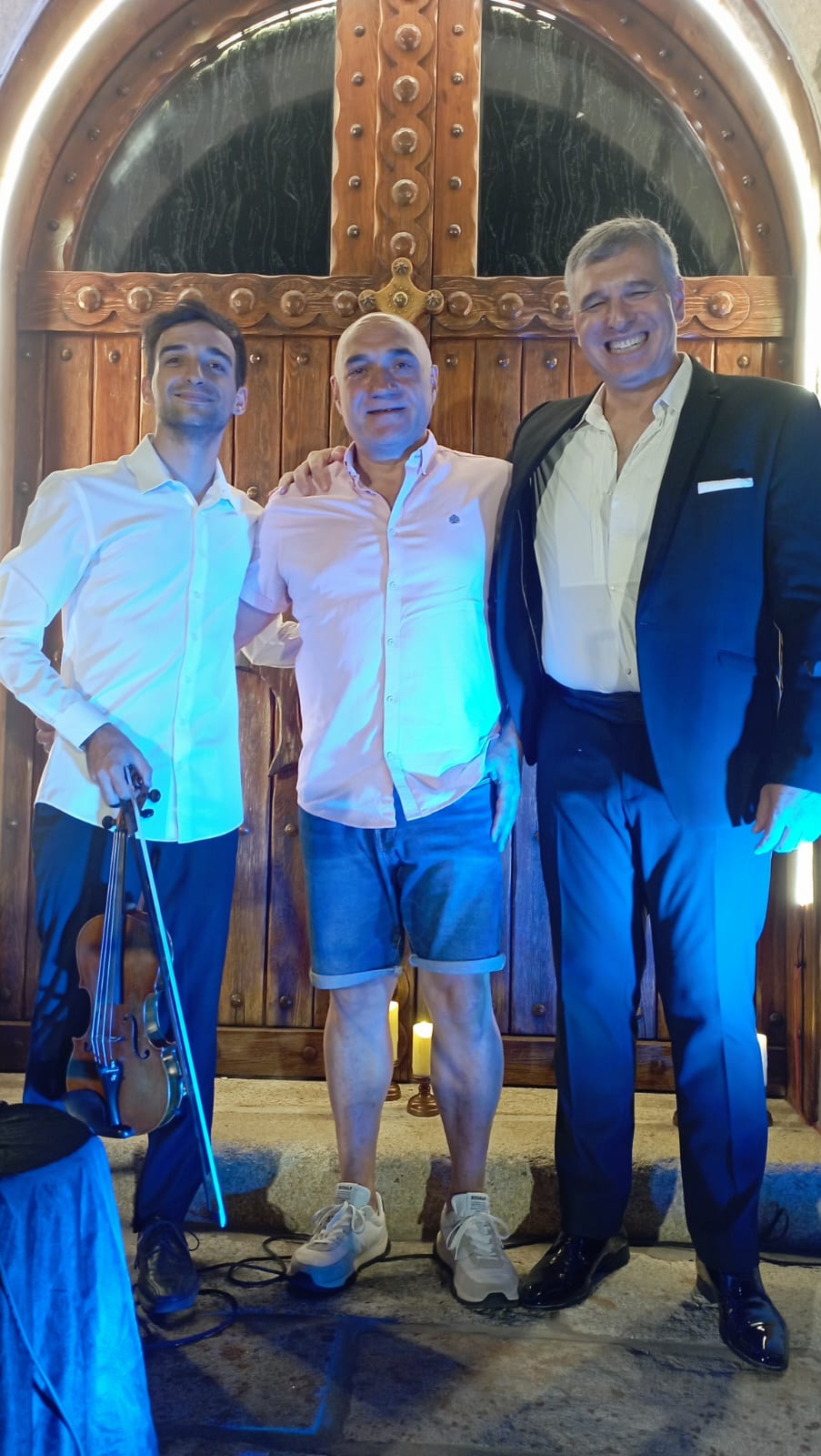 Alessandro Bassi con el teniente de alcalde de Casillas, Ernesto Peinado