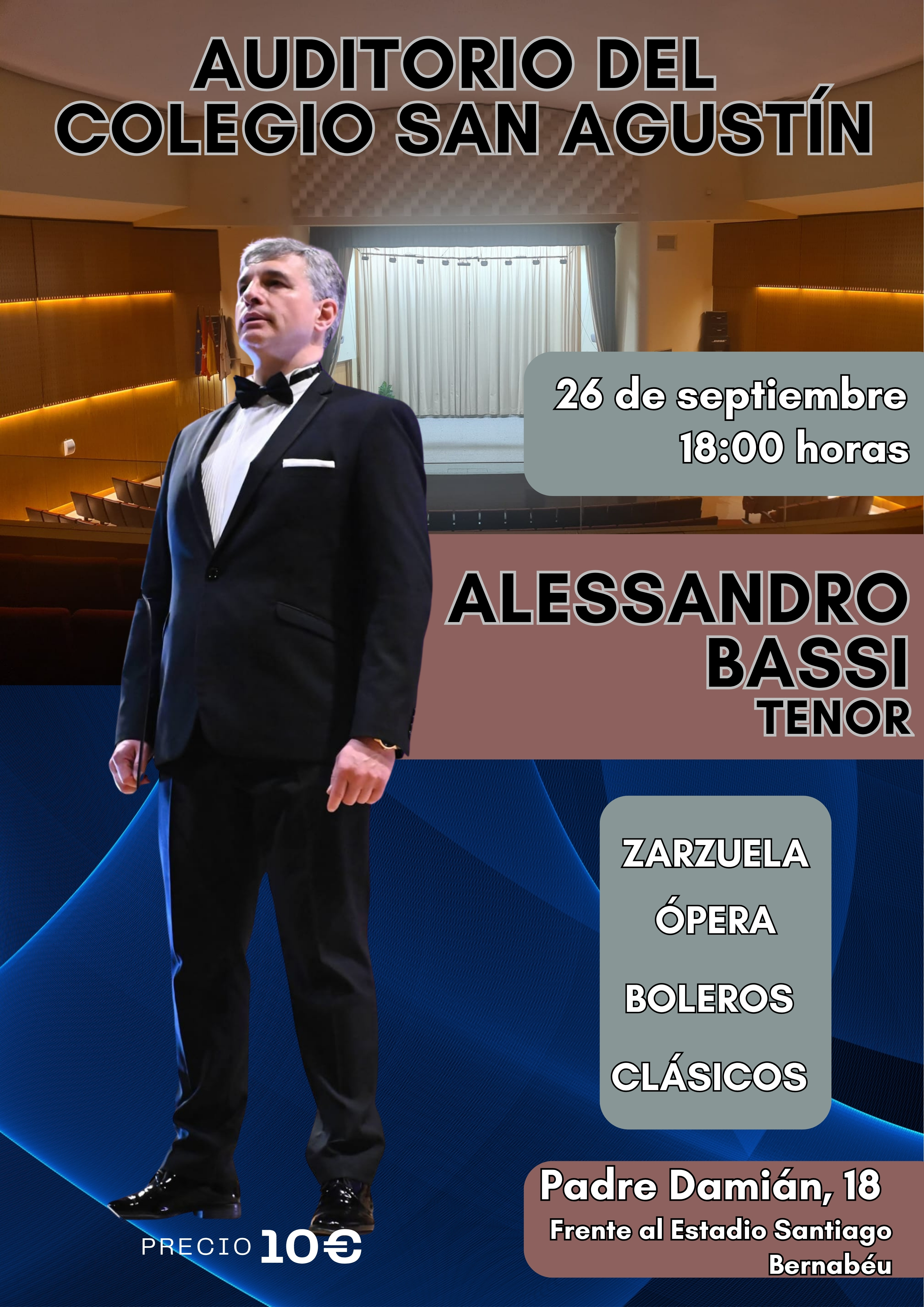 Alessandro Bassi en el Auditorio del Colegio San Agustín