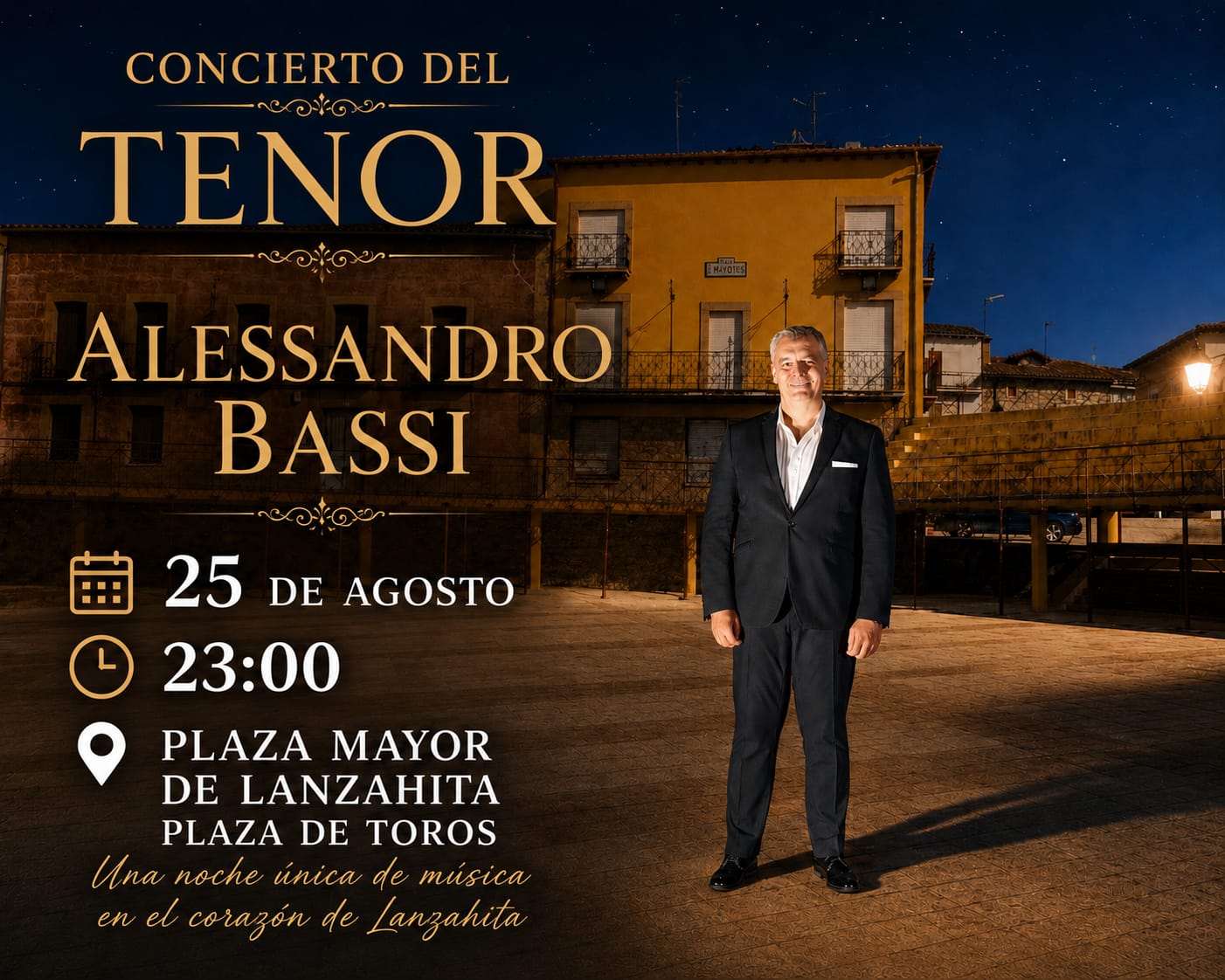 Ayuntamiento de Lanzahíta anuncia el concierto de Alessandro Bassi